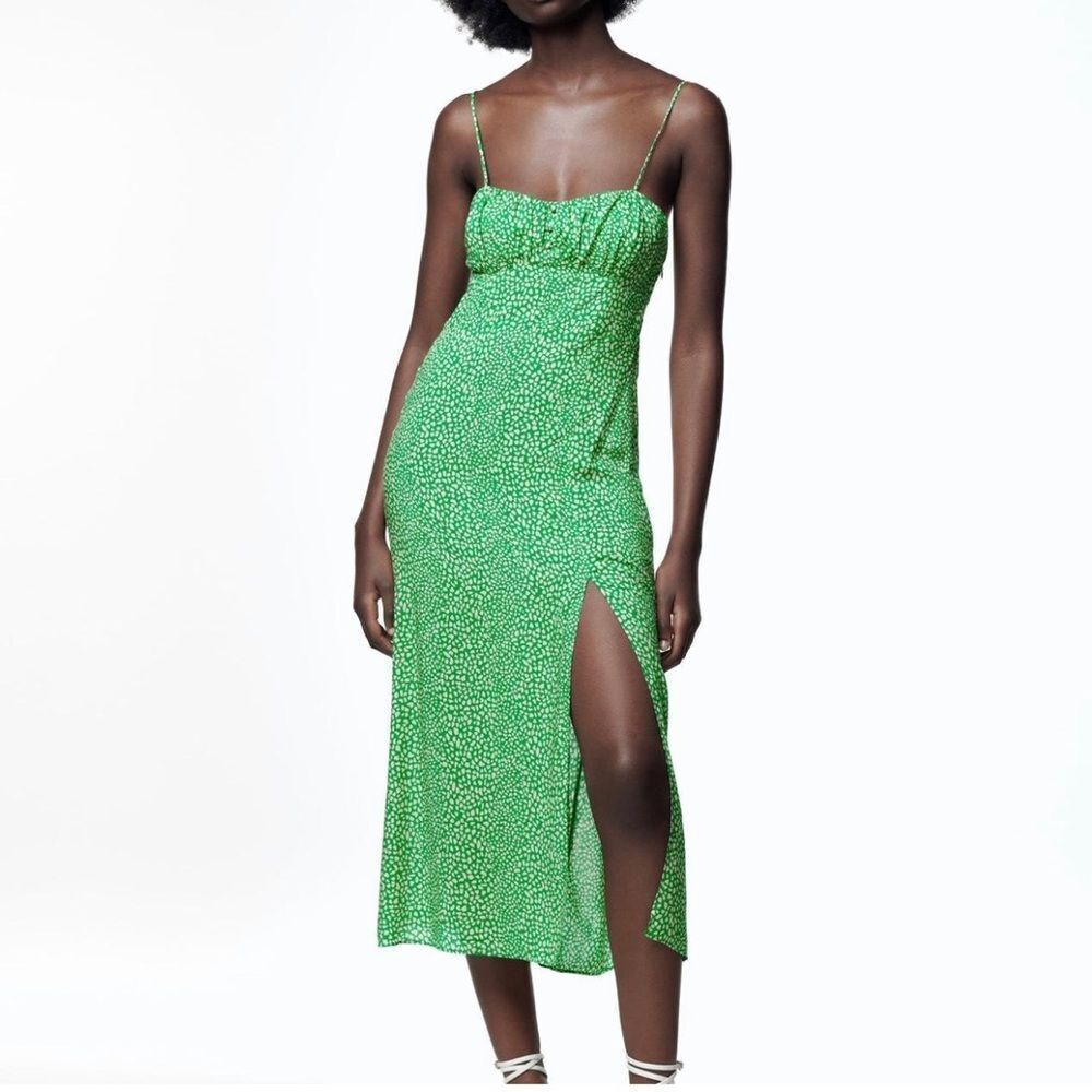 Green Spaghetti Strap Dress
